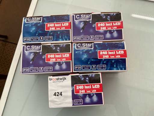 C.Star. Schutzart IP20. Innen- / Außenbereich, Weihnachts-LED-Beleuchtung. (5-fach)