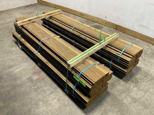 Douglas plank screen construction kit with cover cap 224x187 cm (4x)