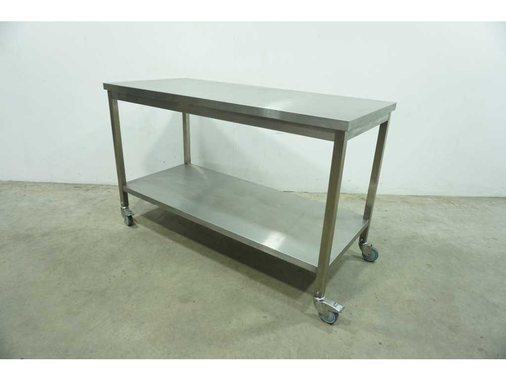 Stainless steel mobile work table
