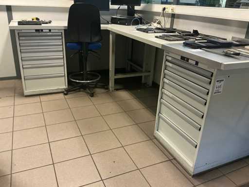 Lista Corner Desk with 2 Drawer Cabinets