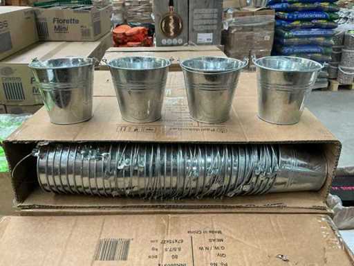 Partij Buckets zinc D13/H12cm natural (5200x)