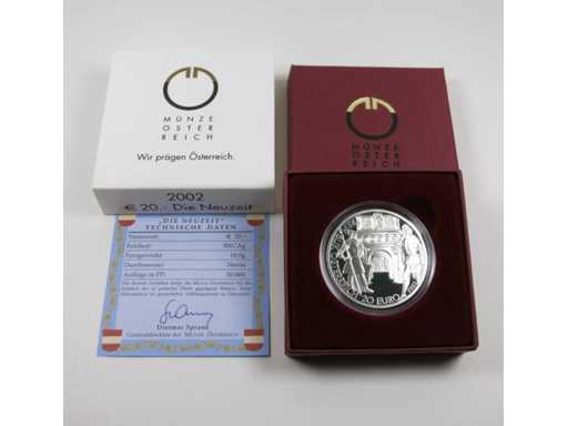 Austria 20 Euro 2002 Zilveren Proof Modern Tijdperk