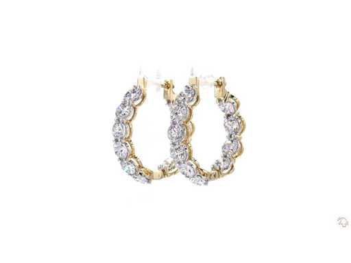 Orecchini in oro giallo 14 carati con diamanti da 5,01 ct