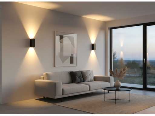 Lampe murale LED 7W Lumière murale Duo Imperméable réglable (12x)