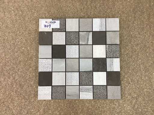 Natuursteen Marmer Mix kleur 5x5 cm Mozaïektegel 30x30 cm 75 stuks