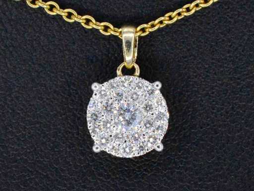 Goldener Anhänger mit brillant geschliffenem Diamanten