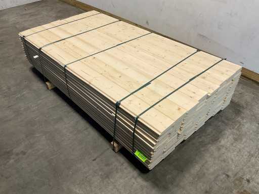 Fichten-Blockhausprofil Nut und Feder 209x14,5x2,8 cm (100x)