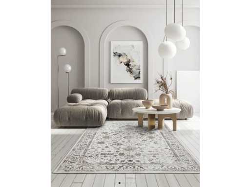 Vintage oosters tapijt Korte Pool Woonkamer, crèmekleurig, 140 x 200 cm