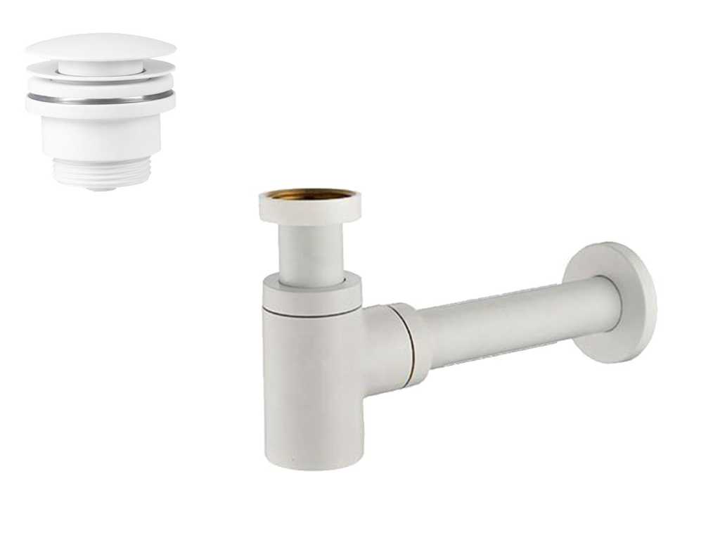 4 x Design siphon with drain plug white