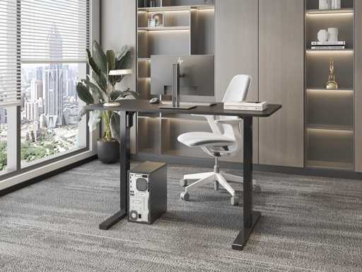 Height adjustable table 'Stryn' 120x60cm black
