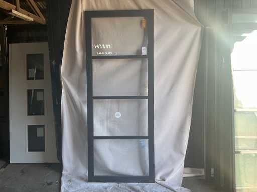 Porte intérieure aspect acier noir 92x235cm