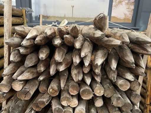 Poteaux de jardin d’acacias 6/8cm sur 2m (150x)