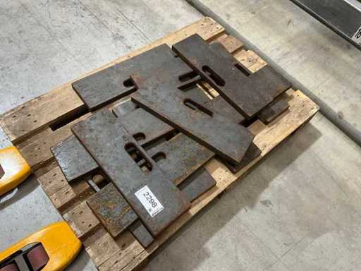 Pachet de 12 greutăți de balast din oțel de 18 kg fiecare (greutate totală: 216 kg) – piese laser, mâner încastrat