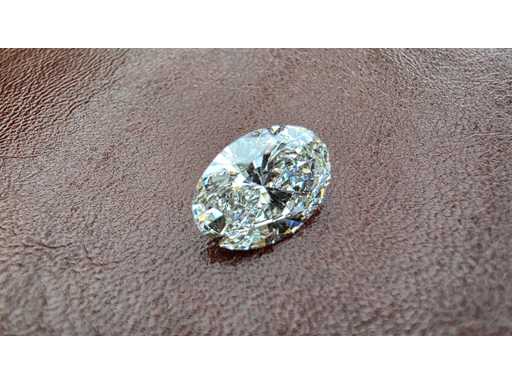 Diamant - env. 2,00 carats - Diamant taille brillant ovale (VS1) (certifié)