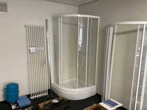 Cabină de duș de colț semicirculară