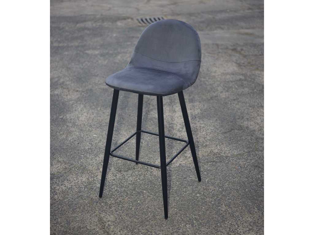 Barstool bar stool upholstered grey (10x)