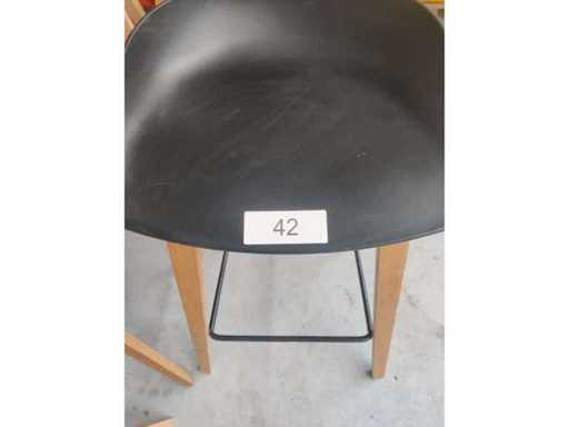 8x black bar stool (wooden frame (excl. transport cart)) (8x)