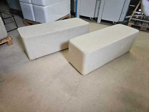 12x zitpoef lang beige 120cmx40x47cm h