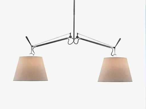 Lampe de plafond Artemide tolomeo due bracci basculante