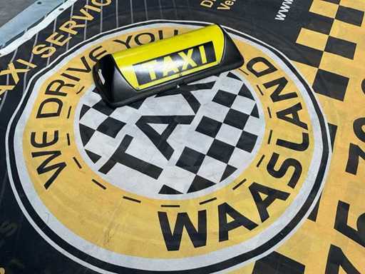 Taxi sign/lamp + Various Taxi Advertising Banners (8x)