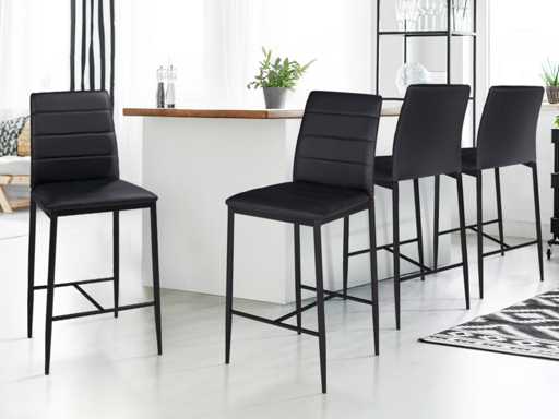 Zwart ontwerp PVC-kruk (x4)