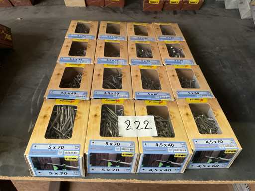 16 Schachteln mit Edelstahl-Holzschrauben