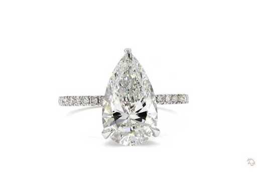 Pierścionek z białego złota 18 karatów i 3,38 ct Diament