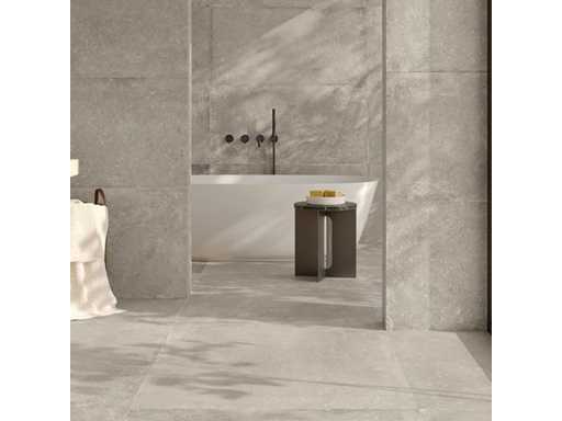 135m² Ever Stone Grey 100x100 rectifié, effet très lâche et sombre, Neuf emballé