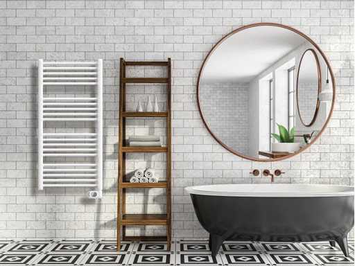Radiateur sèche-serviettes électrique d'une puissance de 750 W de couleur blanche Noor HJM