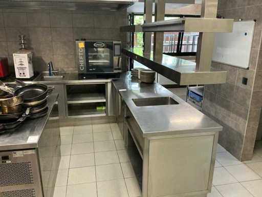 Masă de lucru din oțel inoxidabil în formă de L Van gestel