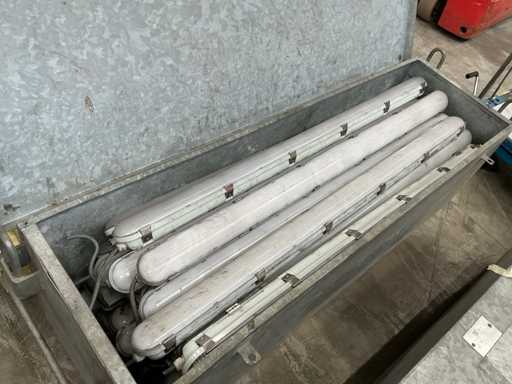 Galvanized lifting barge with LED light fixtures