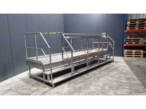 Stainless steel platform with stairs