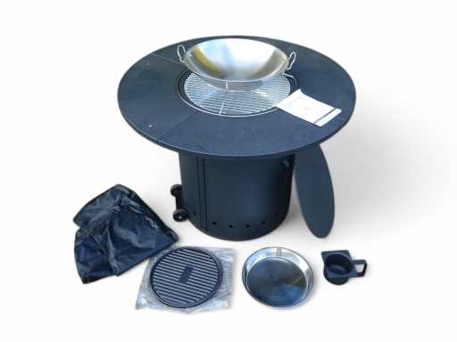 Houtskool Ambience barbecue/vuurtafel - compleet met accessoires