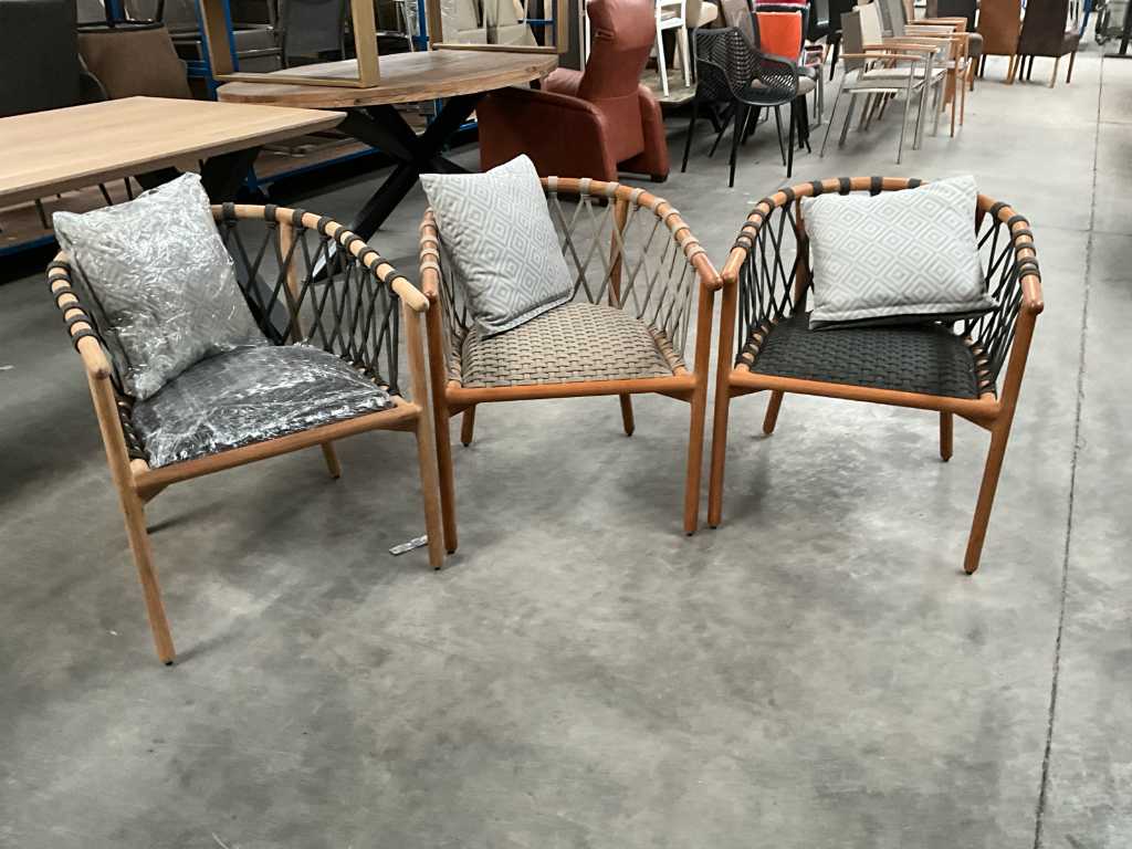 Various wooden dining chairs (3x)