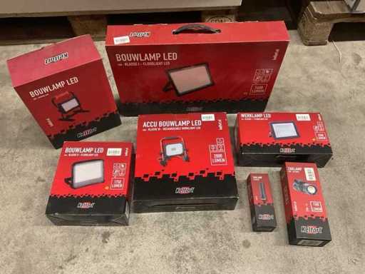 Partij bouw- & zaklampen, 7 stuks