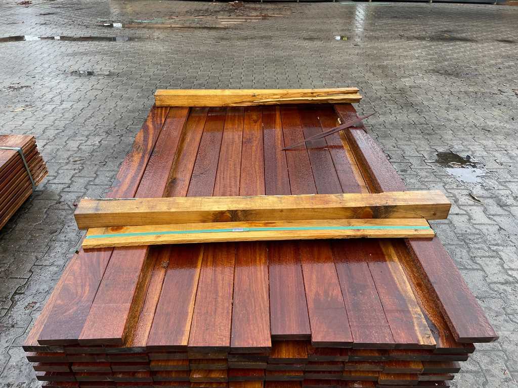 Guyana Teak hardhouten planken 21x70mm, lengte 125cm (312x)