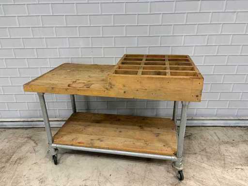 Cutlery / Restaurant mobile trolley braked
