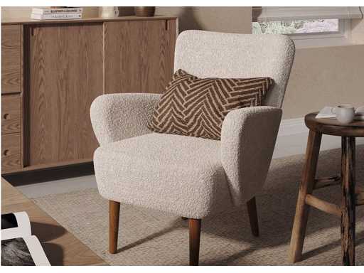 Bouclé de fauteuil avec pieds en bois