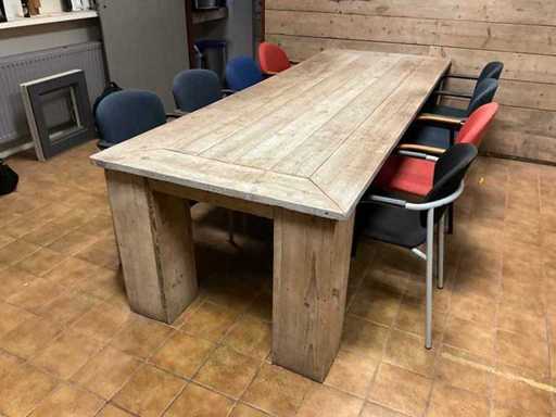 Masă de cantină cu 8 scaune