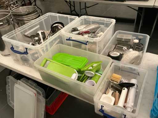 Lot of various kitchen equipment