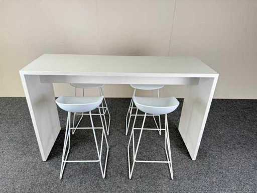 HAWORTH/HAY - high conference table + 4 design stools - Meeting set