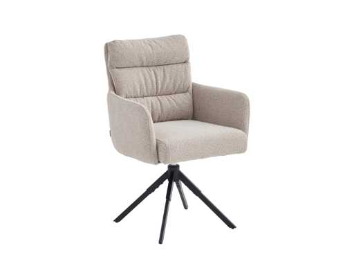 Colenis - Exquisa Eetkamerstoel - Set van 4 - Beige - Bouclé Stof - Design - Draaibaar - 360° - Met Return Memory Functie