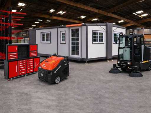 Machines, pallet trucks and tools