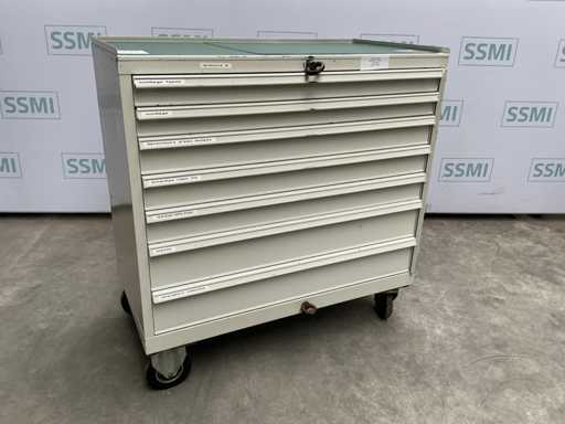 Mobile workshop cabinet with 7 drawers