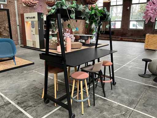 Narbutas - Verrijdbare Bartafel 180x90x210 v.v 6 barkrukken