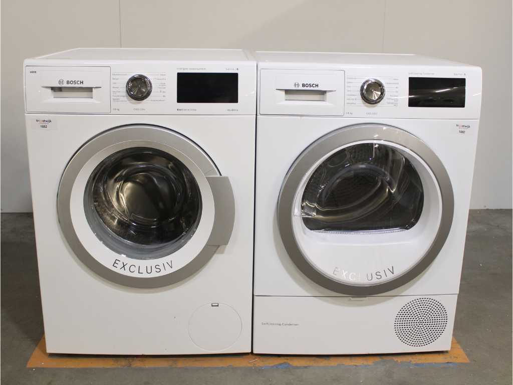 Bosch Series|6 i-Dos EcoSilence Drive Exclusiv Washer & Bosch Series|6 SelfCleaning Condenser Exclusiv Dryer