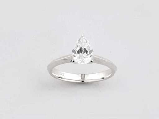 925 Silver White Ring With Lab Grown Diamond