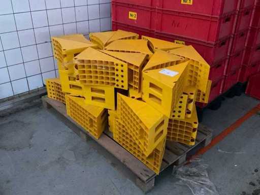 Batch of plastic wheel chocks
