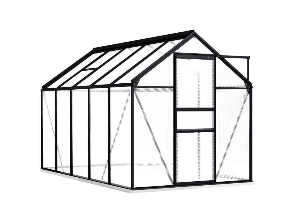 Greenhouse with base frame Anthracite Aluminium 5.89 m²