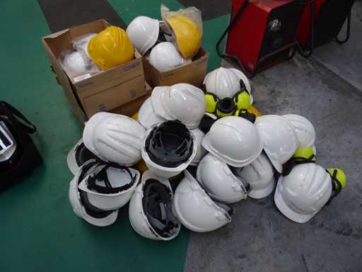 Batch of construction helmets